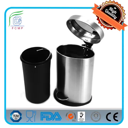 20 Liter Stainless Steel Oval Trash Can Bin