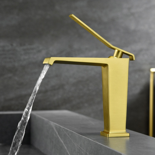 Sanitari griferia grifo de lavabo robinet lavabo a buco singolo gambo in oro rubinetto