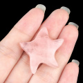 Rose Quartz 30mm Smiling Starfish Pendant & Ornament for Home Decoration Handmade Craved Stone Solar