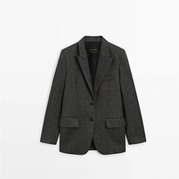 Women's smart commuting fine grain wool blend suit woolen coat