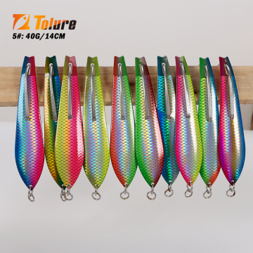 Spoondrone Trolling Spoon Laser Metal Lure 40g 140mm صيد الأسماك