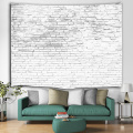 Brick Wall Tapestry White Stone Tapestry Wall Hanging Vintage Tapestry Polyester Print for Livingroom Bedroom Home Dorm Decor
