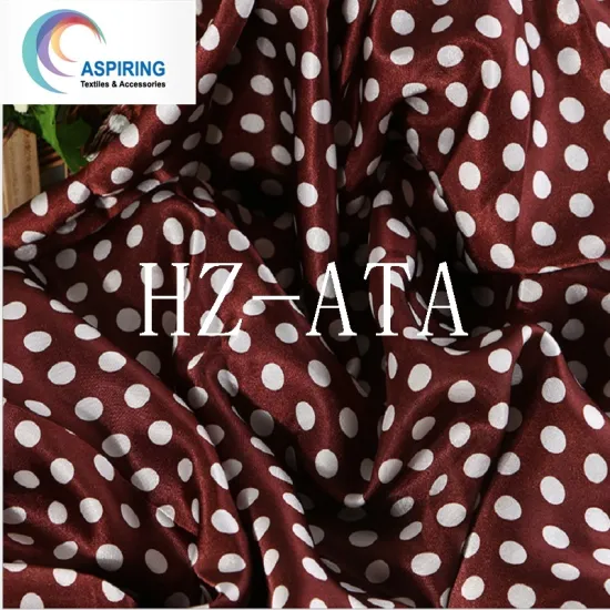 DOT Printing Satin Fabric, Cheap Polyester Satin