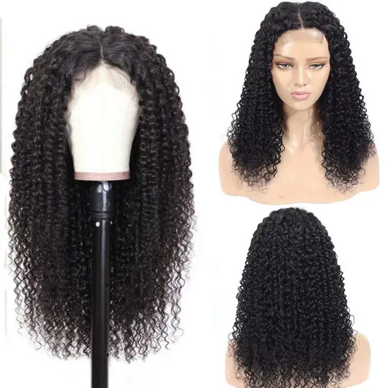 8" to 28" CUSTOMIZED Cuticle Aligned Virgin Brazilian Human Hair Kinky Curly Hair Wigs Transparent HD Lace 4X4 Lace Closure Wigs