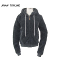 Sweats à capuche en fausse fourrure pour femme avec poche