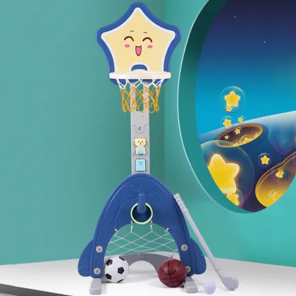 Adjustable Basketball Stand for Children's Amusement Park Toy: PE Plastic Pentagram Ball Rack