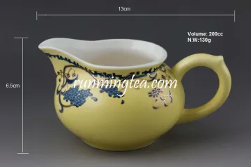 "Sowbread Flower"Yellow Glaze Porcelain Pitcher, 200cc/pitcher