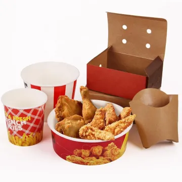 Disposable Kraft Paper Chicken Box for Fries and Chicken Nuggets