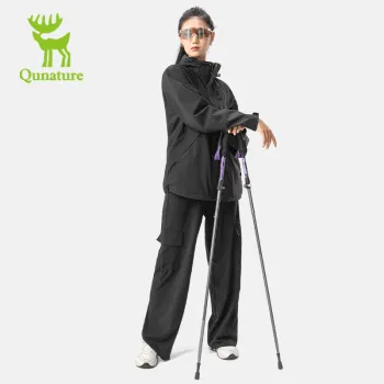 Qunature Hot Selling Custom 3-Section Folding 7075 Aluminum Alloy Hiking Poles for Outdoor Activities