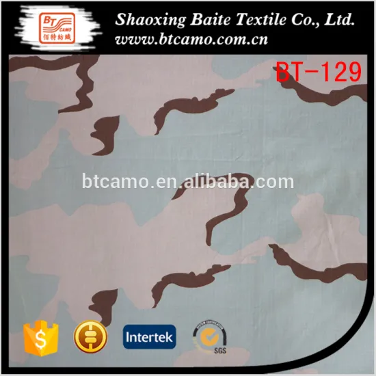 Promotion cheap polyester cotton woodland miltary camouflage fabric BT-129