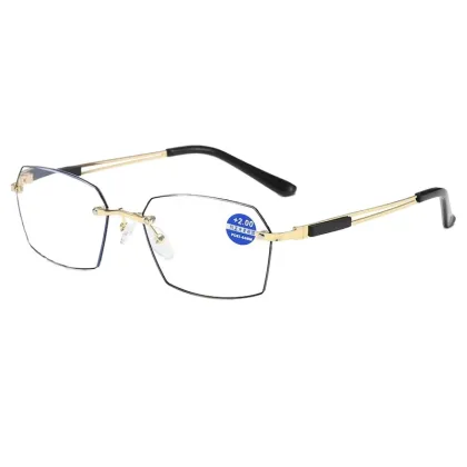 High End Rimless Reading Glasses - Lightweight Anti-Blue Light Eyewear for Men and Women