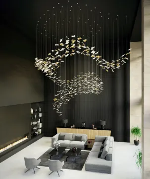 Luxury Pendant Villa Living Room Big Crystal Chandeliers