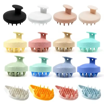 Customizable Logo Silicone Hair Scalp Scrubber with Soft Bristles for Shampooing