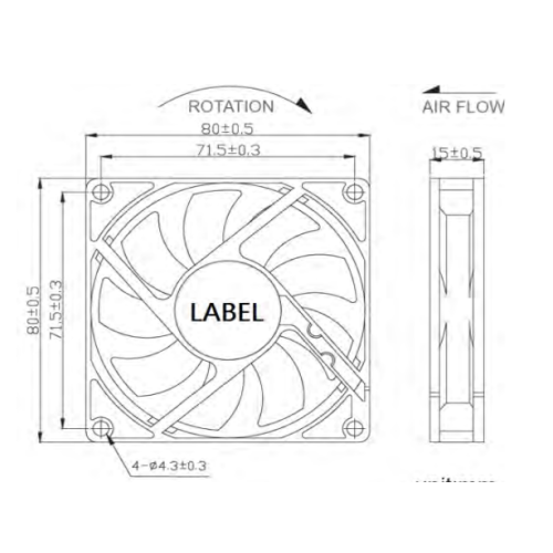 hot sale Crown 08015 Dc Axial Cooling Fan