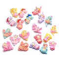 Mix Designs 100Pcs Cartoon Princess Flatback Resin Kawaii Flat Back Cabochons Bambini Archi per capelli Accessori Abbellimenti fai da te