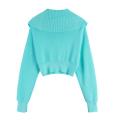 Womens Long Sleeve Tops Long Sleeve Short Woollen Knitted Top Factory