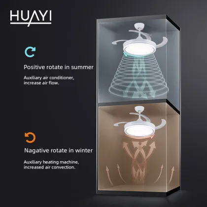 HUAYI Modern Ceiling Fan with LED Light
