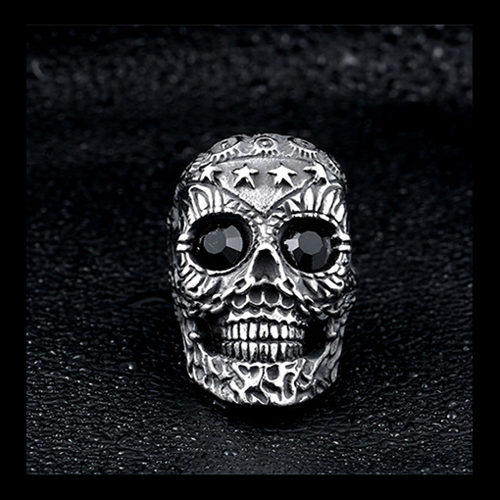 Pentagram skull ring