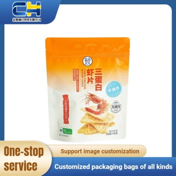 Прочная упаковка для закусок из креветок с надежной застежкой-молнией