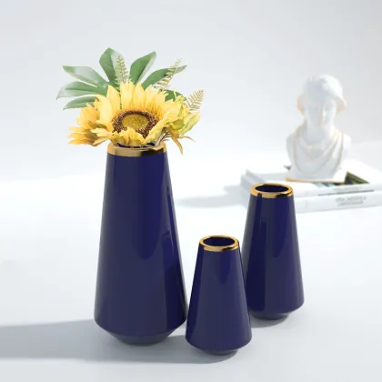 Factory supplier  modern blue vase tall nordic ceramic flower vase luxury vase