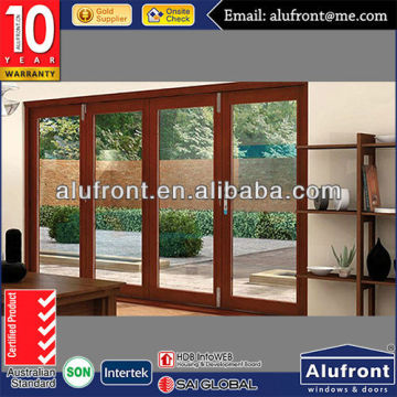 aluminum wood composite bi folding door with Germany hardware