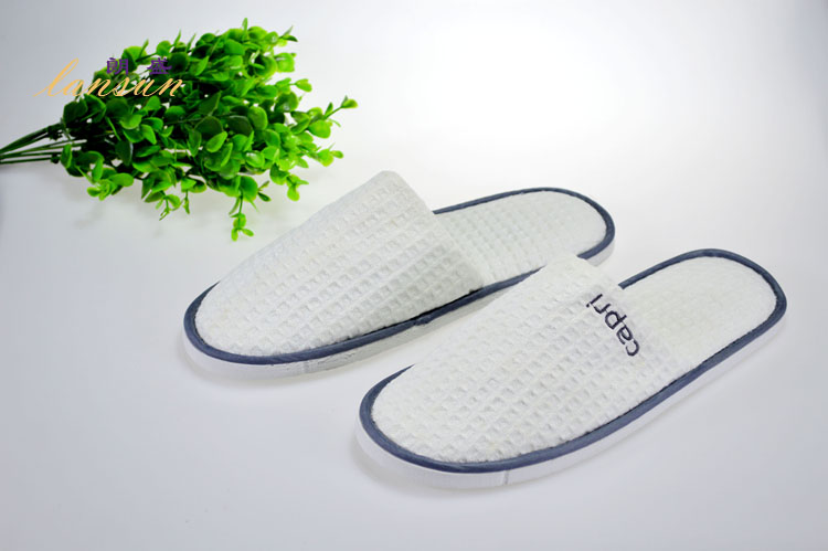 Cotton Waffle Hotel Slippers