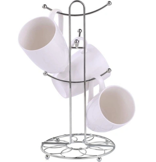 6 Holder Mugs Cup Storage Rack For Kitchen