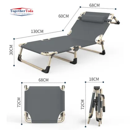 Single Person Nap Metal Frame Folding Adult Bed