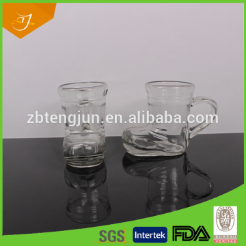 Boot Shape Clear Glass Beer Mug With Handle , Sublimation Beer Steins