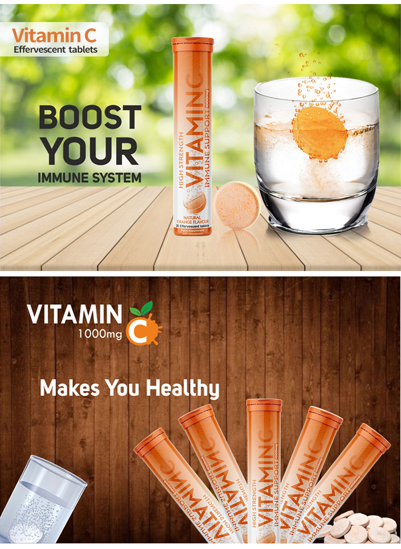 OEM/ODM Factory Supplier Healthcare Supplement Support Immunity Vitamin C Effervescent Tablets