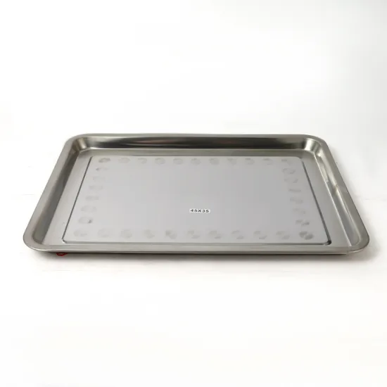 Stainless Steel Plates Rectangular Serving Tray for Food