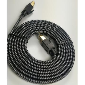 Cable de red plano trenzado de nailon de alta velocidad Cat8