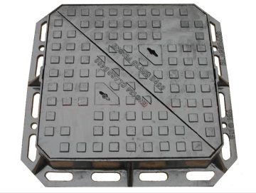 Square ductile iron manhole cover D400