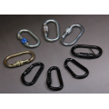 Carabiner forte da forma preta de Dee da cor com fechamento de parafuso