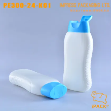 300ml HDPE Plastic Cosmetic Sunscreen Cream Sun Lotion Bottle with Flip Cap