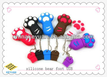 Silicone bear foot USB