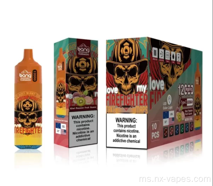 Bang Tornado 12000 Puffs boleh dicas semula Pod Pod 12k