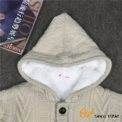 Boy Hoodie Cardigan Sweater with Lining and pockets