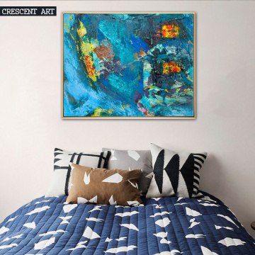 Turquoise Ocean Sea Abstract Canvas Oil Painting