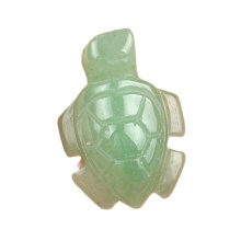 Green Aventurine 1.0Inch Turtle Ornament Handmade Craved Animal Figurine Tortoise Sculpture for Home Decoration