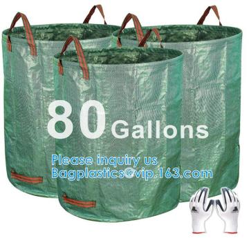 260L PP fabric leaf waste bags/garden bag waste/garden refuse sack,Green PE Bag Garden Waste Bag, Garden Sack BAGEASE PA
