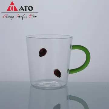 Glass Mug Animal Glass Cup with 3D Ladybug