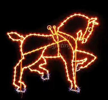 Animated Horse Outdoor 2D Christmas Lights Motif