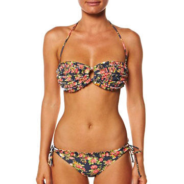 Two-piece Women's Competition Swimwear, Removable Padding, Push-up Design, OEM Orders are Welcome