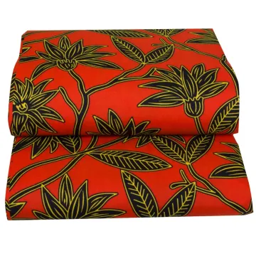 Wholesale Red Leaf African Wax Fabric: 100% Polyester African Print Fabric
