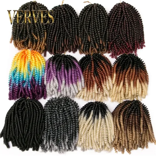 Spring Twist Hair Synthetic Wholesale 8 inch Ombre Spring Twist Bounce Crochet Braids Synthetic Braiding Hair