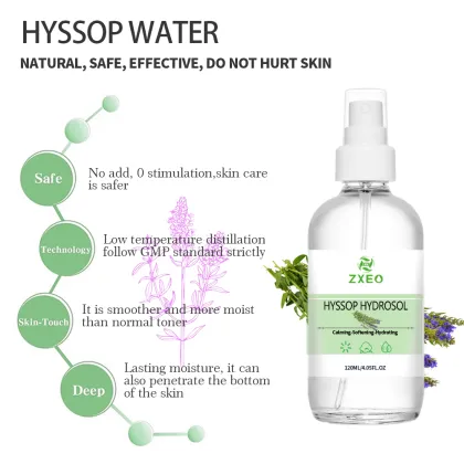 Organic Hyssop Flower Water | Hyssopus officinalis Distillate Water