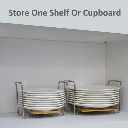 Adjustable TREND Plate Dish Holders Organizer - Fits 6"-13", Cabinets, Shelves, Cupboards, Corners