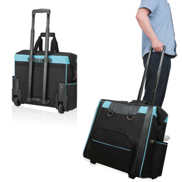 Durable Rolling Tool Bag with Trolley Wheels for Big Capacity Storage