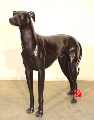 bronze black dog statue for home decor
